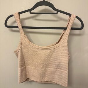 Nikibiki Ribbed Light Peach Crop Top